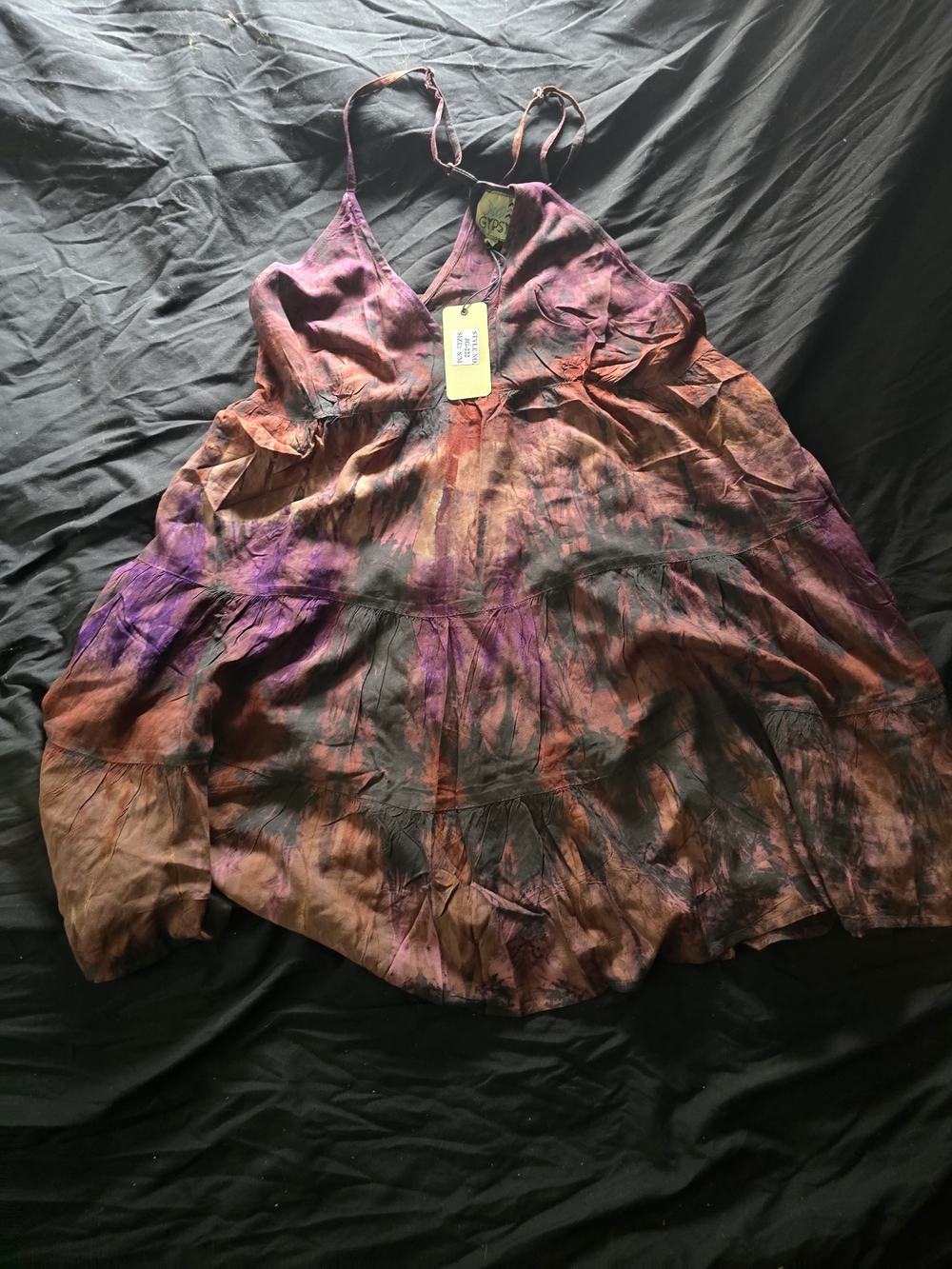 Boho Tie-Dye Camisole Top in Purple and Brown